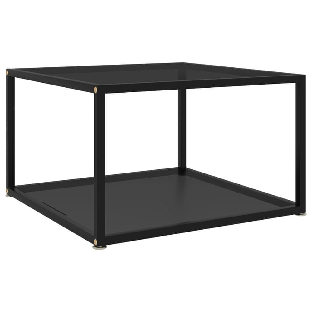 Vidaxl Konferenčný stolík, čierny 60x60x35 cm, tvrdené sklo